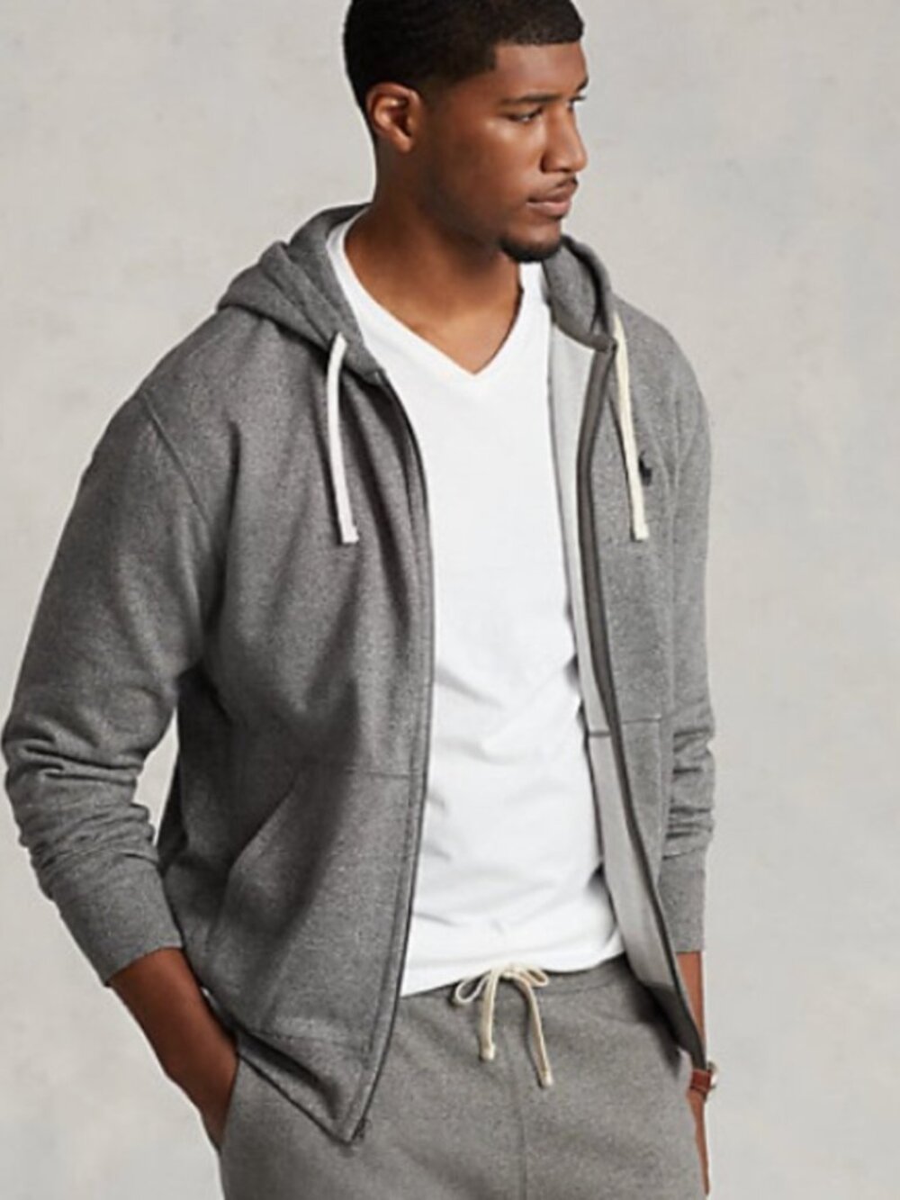 Polo Ralph Lauren Fleece Full Zip Hoodie Alaskan Heather Grey Men's Medium